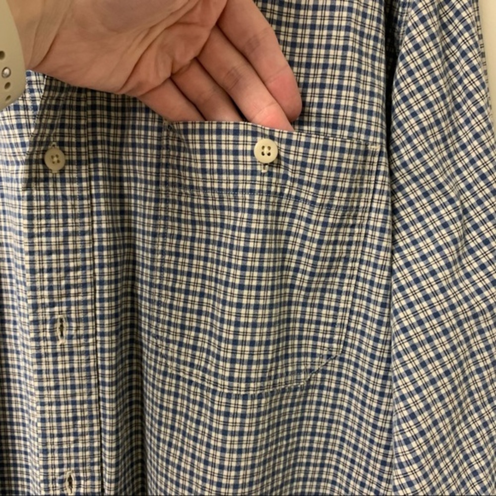Abercrombie & Fitch 100% Cotton Blue/White Plaid Button Down Shirt Size‎ Large - Picture 3 of 5